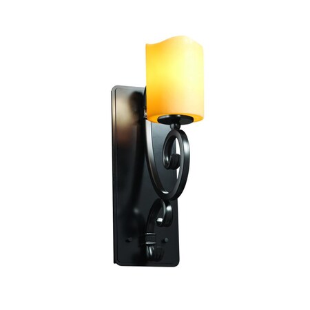 Justice Design CNDL-8578-14-AMBR-MBLK Justice Design Group - CandleAria Collection - CNDL-8578 - Victoria Wall Sconce (Medium) - Cylinder with Melted Rim Victoria FamilyCollection